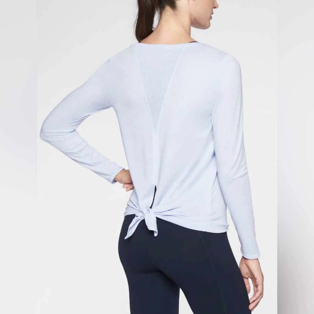 Athleta Sky Blue Long Sleeve Tie Top